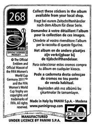 2011 Panini FIFA Women's World Cup Stickers #268 Grazi Back