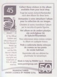 2011 Panini FIFA Women's World Cup Stickers #45 Canda Emblem Back