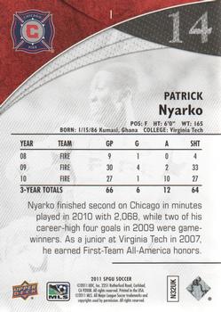 2011 SP Game Used #1 Patrick Nyarko Back