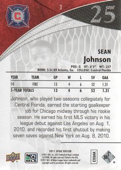 2011 SP Game Used #3 Sean Johnson Back