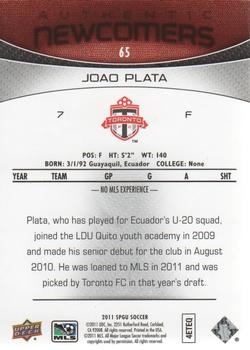 2011 SP Game Used #65 Joao Plata Back