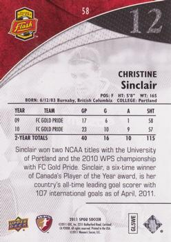 2011 SP Game Used #58 Christine Sinclair Back