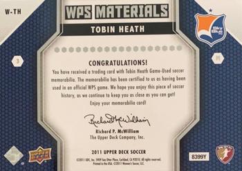 2011 Upper Deck MLS - WPS Materials #W-TH Tobin Heath Back