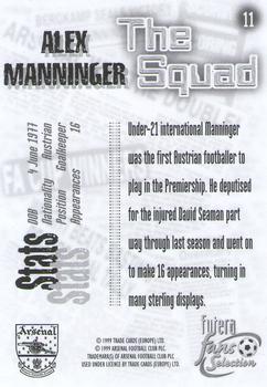 1999 Futera Arsenal Fans' Selection #11 Alex Manninger Back