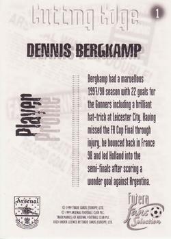 1999 Futera Arsenal Fans' Selection #1 Dennis Bergkamp Back