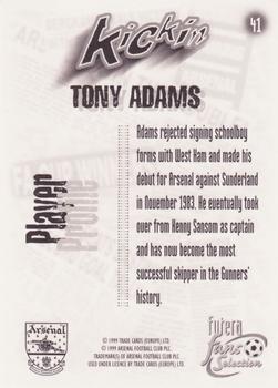 1999 Futera Arsenal Fans' Selection #41 Tony Adams Back