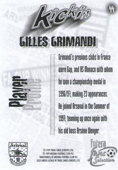 1999 Futera Arsenal Fans' Selection #44 Gilles Grimandi Back