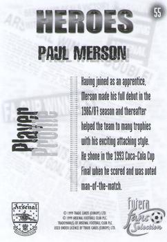 1999 Futera Arsenal Fans' Selection #55 Paul Merson Back