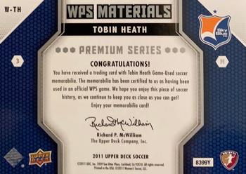 2011 Upper Deck MLS - WPS Materials Premium Series #W-TH Tobin Heath Back