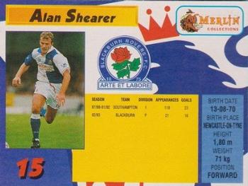 1993 Merlin's Premier League #15 Alan Shearer Back