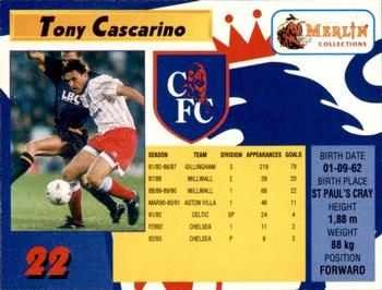 1993 Merlin's Premier League #22 Tony Cascarino Back