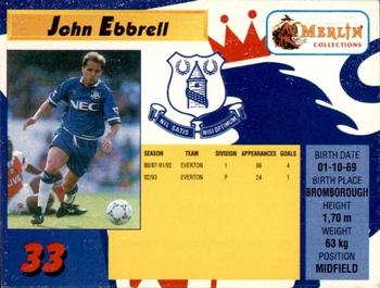 1993 Merlin's Premier League #33 John Ebbrell Back
