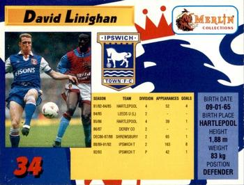 1993 Merlin's Premier League #34 David Linighan Back