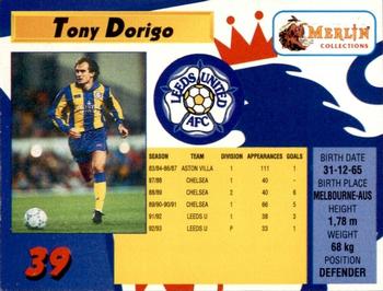 1993 Merlin's Premier League #39 Tony Dorigo Back