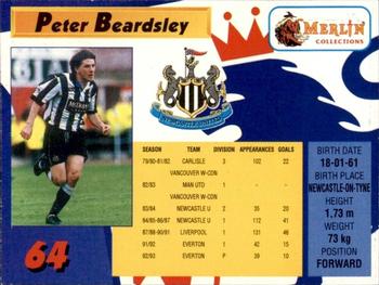 1993 Merlin's Premier League #64 Peter Beardsley Back