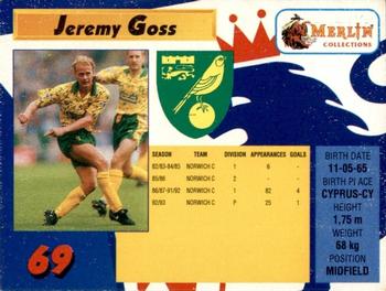 1993 Merlin's Premier League #69 Jeremy Goss Back