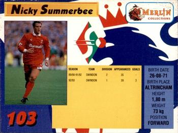 1993 Merlin's Premier League #103 Nick Summerbee Back