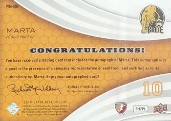 2010 Upper Deck MLS - WPS Marks #WM-MA Marta Back
