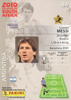 2010 Panini Premium World Cup #44 Lionel Messi Back