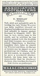 1938 Churchman's Association Footballers 1st Series #48 Vic Woodley Back