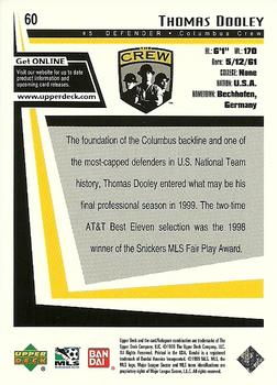 1999 Upper Deck MLS #60 Thomas Dooley Back