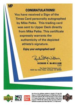 1999 Upper Deck MLS - Sign of the Times #MP Mike Petke Back