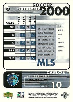 2000 Upper Deck MLS #48 Carlos Valderrama Back
