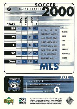 2000 Upper Deck MLS #60 Joe Cannon Back