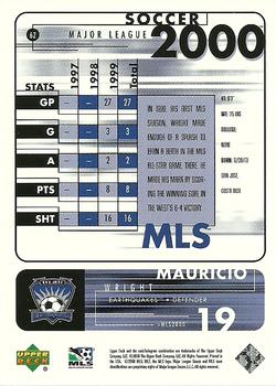 2000 Upper Deck MLS #62 Mauricio Wright Back