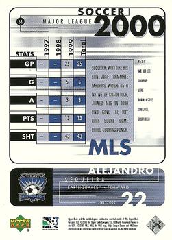2000 Upper Deck MLS #63 Alejandro Sequeira Back