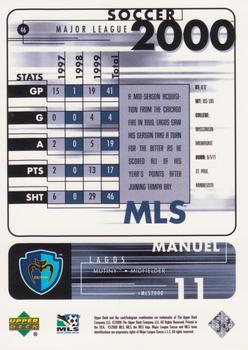 2000 Upper Deck MLS #46 Manny Lagos Back