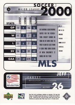 2000 Upper Deck MLS #70 Jeff Causey Back