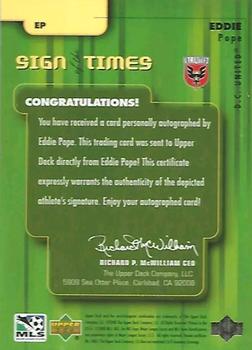 2000 Upper Deck MLS - Sign of the Times #EP Eddie Pope Back