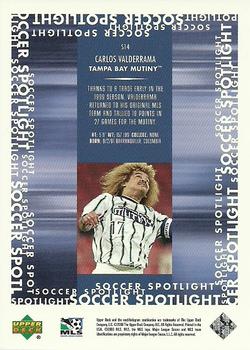 2000 Upper Deck MLS - Soccer Spotlight #S14 Carlos Valderrama Back