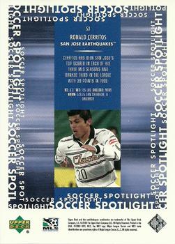 2000 Upper Deck MLS - Soccer Spotlight #S3 Ronald Cerritos Back