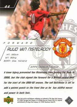 2001 Upper Deck Manchester United #44 Ruud Van Nistelrooy Back