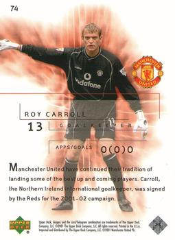 2001 Upper Deck Manchester United #74 Roy Carroll Back