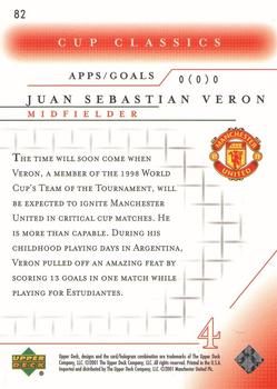 2001 Upper Deck Manchester United #82 Juan Sebastian Veron Back