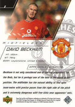 2001 Upper Deck Manchester United World Premiere #1 David Beckham Back