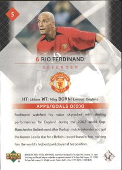 2002 Upper Deck Manchester United #5 Rio Ferdinand Back