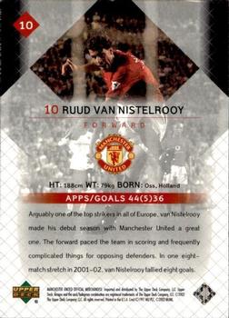 2002 Upper Deck Manchester United #10 Ruud Van Nistelrooy Back
