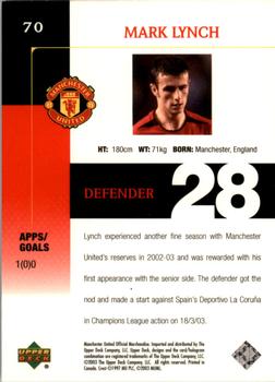 2003 Upper Deck Manchester United #70 Mark Lynch Back