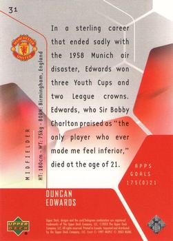 2003 Upper Deck Manchester United Mini Playmakers #31 Duncan Edwards Back