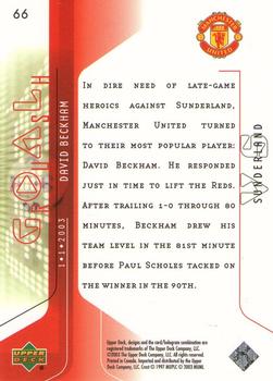 2003 Upper Deck Manchester United Mini Playmakers #66 David Beckham Back