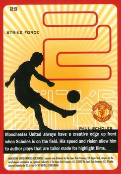 2003 Upper Deck Manchester United Strike Force #29 Paul Scholes Back