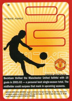 2003 Upper Deck Manchester United Strike Force #2 David Beckham Back