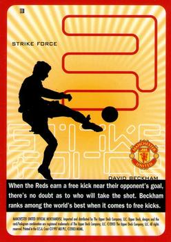 2003 Upper Deck Manchester United Strike Force #3 David Beckham Back