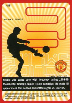 2003 Upper Deck Manchester United Strike Force #42 Gary Neville Back