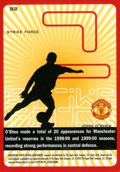 2003 Upper Deck Manchester United Strike Force #82 John O'Shea Back