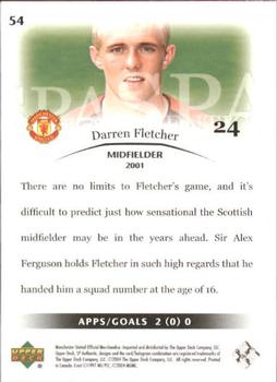 2004 SP Authentic Manchester United #54 Darren Fletcher Back